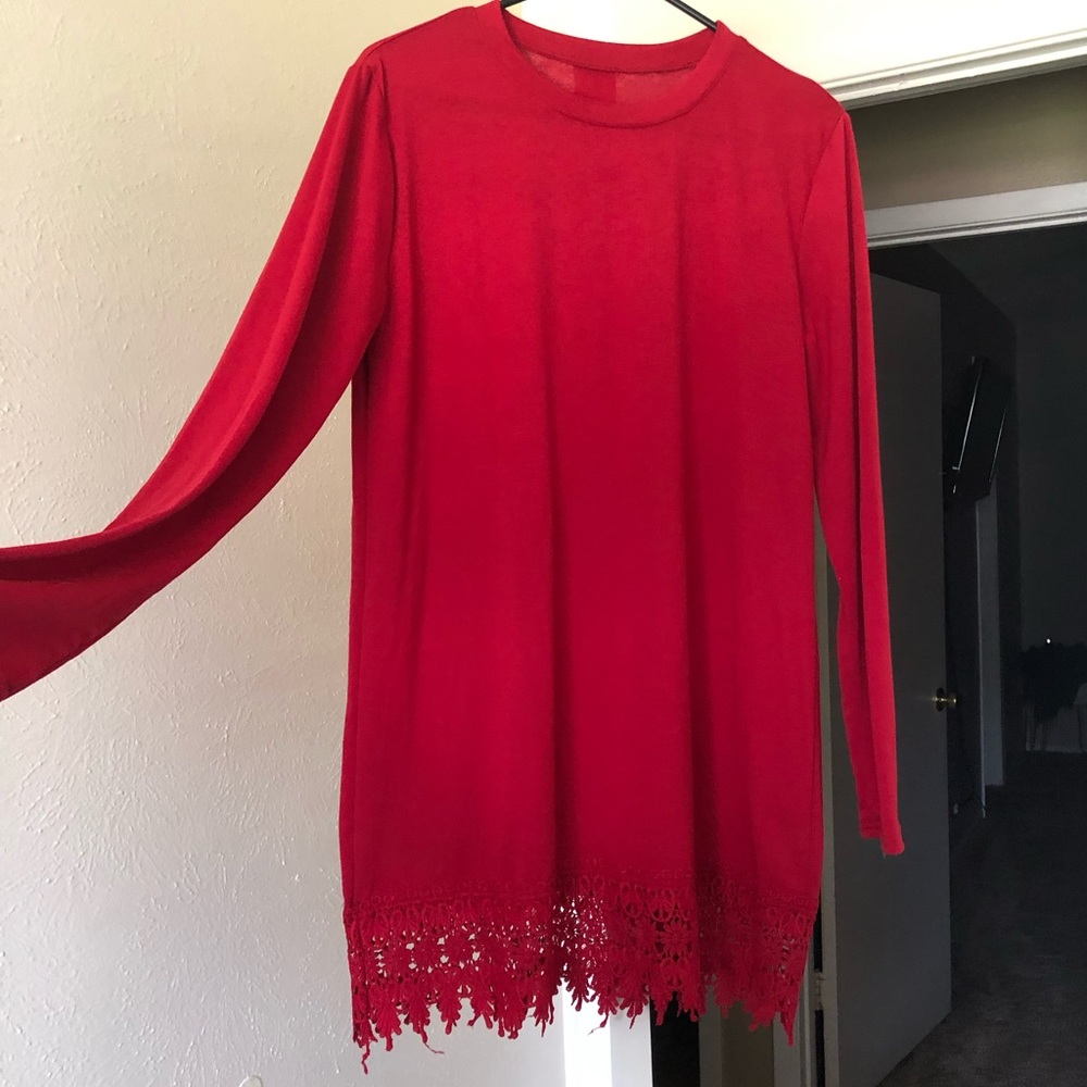 Long sleeve red dress